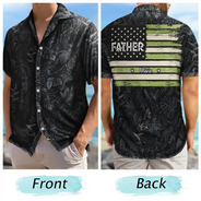 Gift For Father,Gift For Grandpa,Independence Day,Custom Text,Confident - Stars & Stripes US Flag American Dad Grandpa - Personalized Hawaiian Shirt