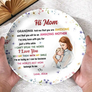 New Mom,Love,Gift For Mother,Photo,Sentimental - Custom Photo The World's Best Mommy Belongs To Me - Personalized Ceramic Plate