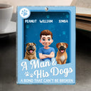 Dog Lovers, Dog Mom, Dog Dad, Happy - A Girl And Her Dogs - Personalized Custom Shaped Acrylic Plaque