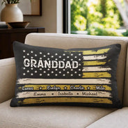 Gift For Father,Gift For Grandpa,Independence Day,Custom Text,Confident - Stars & Stripes US Flag American Dad Grandpa - Personalized Pillow