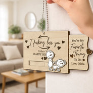 Gift For Couples,Old Couples,Gift For Husband,Gift For Wife,Gift For Boyfriend,Gift For Girlfriend,Love - You're My Favorite Thing To Do Doggy Couple - Personalized Hanging Wooden Slide Card