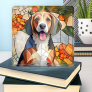 Photo - Stained Glass,Gift For Wife,Gift For Mother,Gift For Grandma,Gift For Grandparents,Family,Love,Non-Eng - Custom Photo Stained Glass Portrait Mom Grandma Parents Family - Personalized Square Shaped Acrylic Plaque
