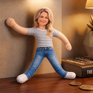 Art Design,Christmas,Custom Photo,Family,Humorous,Photo - Poseable Body Doll - Funny Gift For Family, Mom, Dad, Kid, Pet - Personalized Custom Photo Squishy Toy Poseable Plush Doll Poseable Plush Doll