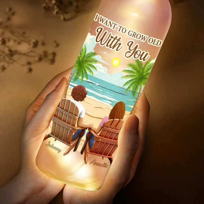 Gift For Couples, Gift For Husband, Gift For Wife - Back Sitting Couple You & Me We Got This When I Tell You - Personalized Bottle Light