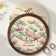 Gift For Daughter,Gift For Women,Happy,Gift For Grandkids - Watercolor Birth Month Flower My Daughter Granddaughter Forever - Personalized 2-Layered Wooden Ring Dish