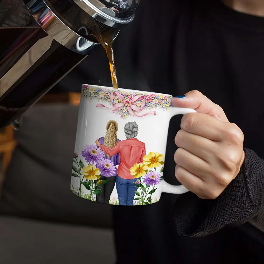 Mom - Daughters (Adult),Gift For Daughter,Gift For Women,New Mom,Happy,Top Market - 3D Inflated Effect Watching You Be A Mom Mom Daughter - Personalized White Edge-to-Edge Mug