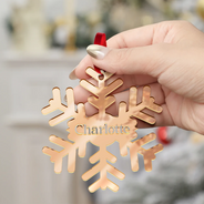 Family,Happy,Christmas,Gift For Bestie - Christmas Snowflakes With Names - Personalized DIY Mirror Acrylic Ornament