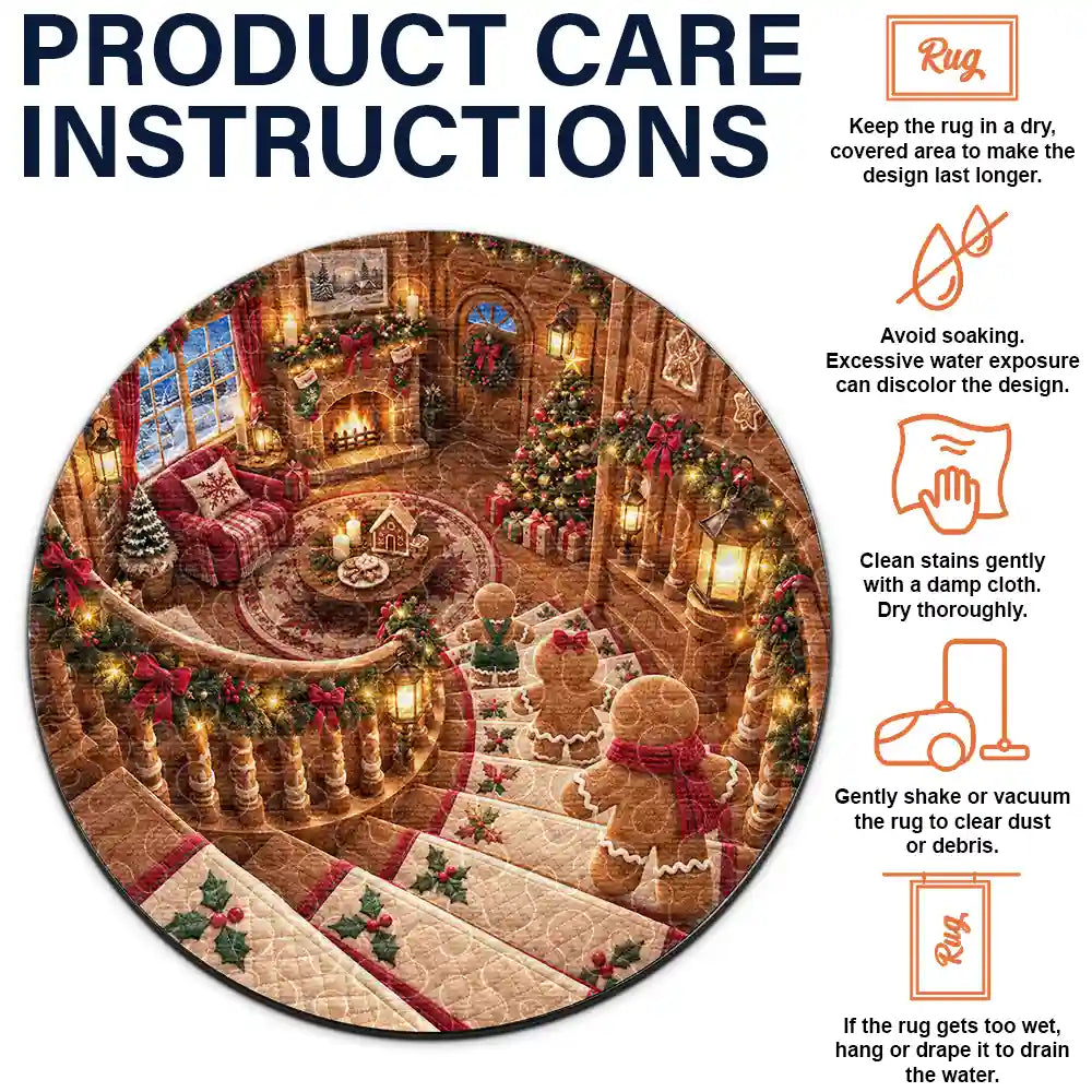 Top Market,Playful,Christmas,Family,Icon - Santa Gingerbread Elf Gnome Christmas Theme Faux Quilt Effect Gift Home Decor For Family - Personalized Custom Shaped Rug