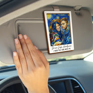 Custom Photo,Art Design,Gift For Couples,Romantic,Photo - Starry Night  - Custom Photo Starry Night Drive Safe Handsome Romantic Couple - Personalized Custom Shaped Car Visor Clip