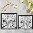 Gift For Couples,Gift For Husband,Old Couples,Gift For Wife,Gift For Boyfriend,Gift For Girlfriend,LGBT,Love - Adventure Partners For Life - Personalized 2-Layered Wooden Plaque With Stand