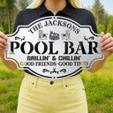 Backyard,Patio - Backyard Bar And Grill Good Friends Good Times - Personalized Cutout Metal Sign