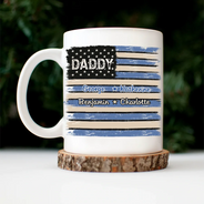 Gift For Father,Gift For Grandpa,Independence Day,Custom Text,Confident - Stars & Stripes US Flag American Dad Grandpa - Personalized Mug