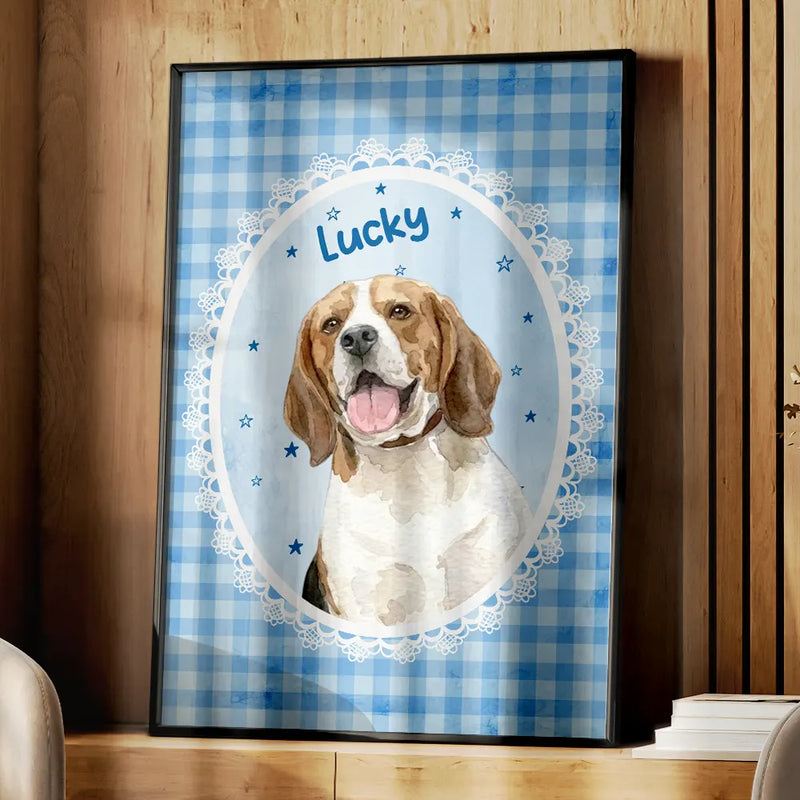 Custom Photo, Pet Lovers, Pet Mom, Happy - Custom Photo Realistic Watercolor Art Pet Portrait Cute Gift - Personalized Poster