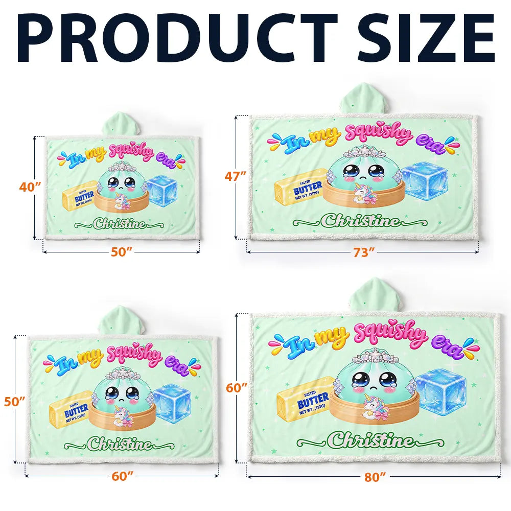 Christmas,Gift For Kids,Icon,Playful - Christmas Gift For Girls Squishy Lover - Personalized Name The Year Of Squishy Hunting Wearable Hooded Blanket