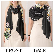 Gift For Women,Gift For Mother,Gift For Grandma,Gift For Daughter,Love,Christian - Custom Name With Bible Verse And Birth Month Flower - Personalized Lightweight Soft Shawl