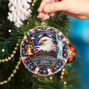 Independence Day, America 250th, Christmas, Proud, Family, Custom Text - Christmas America We Celebrate 250th Anniversary - Personalized Custom Shaped Acrylic Ornament