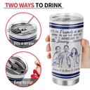 Custom Photo, Art Design, Gift For Bestie, Humorous, Photo - Pencil Sketch - Remove BG - Custom Photo Pencil Sketch We're Not Sugar And Spice And Everything Nice We're Sage And Hood - Personalized Tumbler