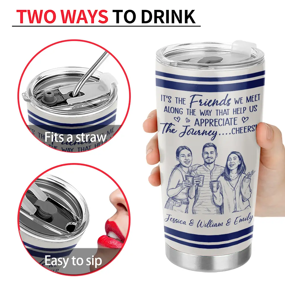 Custom Photo, Art Design, Gift For Bestie, Humorous, Photo - Pencil Sketch - Remove BG - Custom Photo Pencil Sketch We're Not Sugar And Spice And Everything Nice We're Sage And Hood - Personalized Tumbler