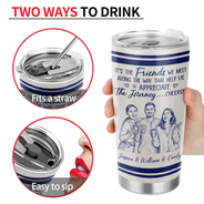 Custom Photo, Art Design, Gift For Bestie, Humorous, Photo - Pencil Sketch - Remove BG - Custom Photo Pencil Sketch We're Not Sugar And Spice And Everything Nice We're Sage And Hood - Personalized Tumbler