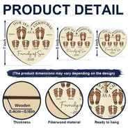First Christmas As A Family Of Four Footprints - Personalized Custom Shaped Wooden Ornament
