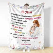 New Mom,Love,Gift For Mother - Custom Photo The World's Best Mommy Belongs To Me - Personalized Fleece Blanket, Sherpa Blanket