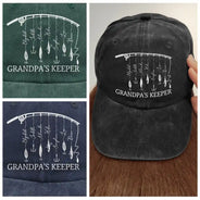 Fishing,Gift For Father,Dad's Hobby,Funny - Reel Cool Dad Grandpa - Personalized Vintage Washed Denim Cap