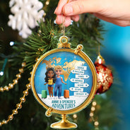 The Year We Visited Around The Globe - Personalized Custom Shaped Acrylic Ornament