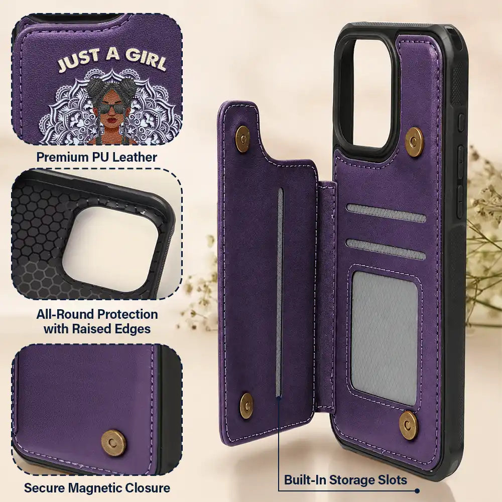 Gift For Girlfriend,Gift For Yourself,Gift For Women,Gift For Bestie - Just A Girl Who Loves Yoga - Personalized Leather Flip Wallet Phone Case