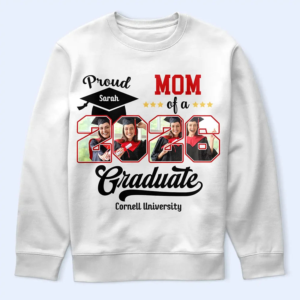 Graduation,Gift For Yourself - Custom Photo Proud Mom Dad Of A Graduation - Personalized T Shirt