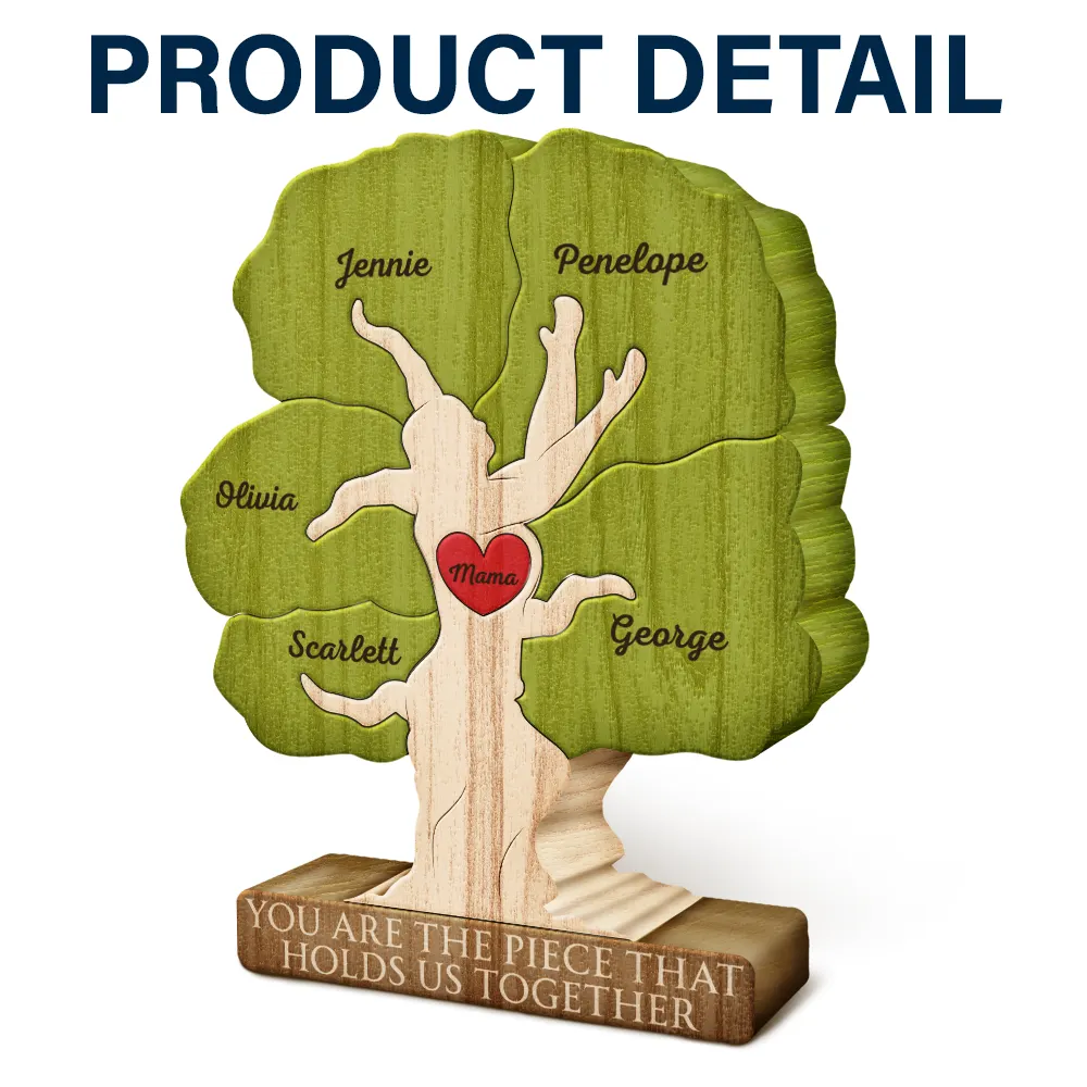 Gift For Mother,Love,Gift For Grandma - Our Roots Begin With Mom - Personalized Custom Shaped Wooden Puzzle