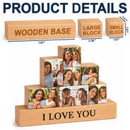 Old Best friends, Gift For Bestie - Custom Photo Besties Forever - Personalized Wooden Stacking Photo Blocks