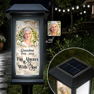 Christmas,Custom Photo,Family,Memorial,Memorial Loved One,Sympathetic,Upload Full Photo - Memorial Sympathy Gifts - Personalized Custom Photo Forever In Our Hearts Solar Garden Light