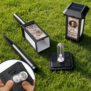 Christmas,Custom Photo,Family,Memorial,Memorial Loved One,Sympathetic,Upload Full Photo - Memorial Sympathy Gifts - Personalized Custom Photo Forever In Our Hearts Solar Garden Light