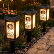 Christmas,Custom Photo,Family,Memorial,Memorial Loved One,Sympathetic,Upload Full Photo - Memorial Sympathy Gifts - Personalized Custom Photo Forever In Our Hearts Solar Garden Light