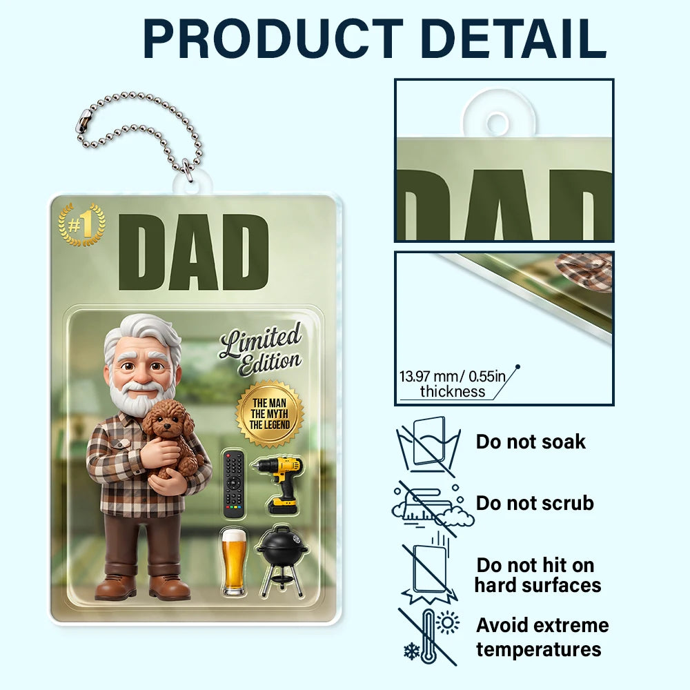 Gift For Husband,Gift For Yourself,Gift For Men,Gift For Father,Gift For Grandpa,Non-Eng,Photo - Toybox Figure,Humorous - Custom Photo Toybox Figure Dad Grandpa Limited Edition - Personalized Acrylic Car Hanger