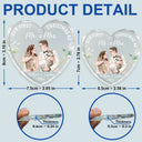 First Christmas,Art Design,Christmas,Married Couple,Romantic,Gift For Couples,Photo - Watercolor - Remove BG - Custom Photo Realistic Watercolor Art Our First Christmas As Mr & Mrs Wedding Couple Pet - Personalized Heart Shaped Glass Ornament