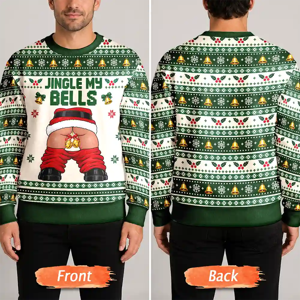 Christmas,Gift For Couples,Gift For Him,Gift For Husband,Humorous,Icon,Top Market - Funny Christmas Gift For Husband Boyfriend - Personalized Jingle My Bells Unisex Ugly Sweater