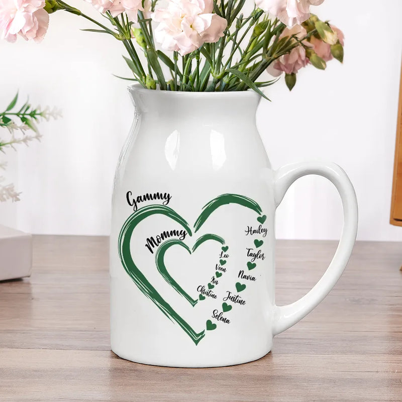 Mom Grandma Sweethearts - Personalized Ceramic Flower Vase