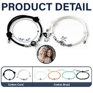Gift For Mother,Gift For Daughter,Mom - Daughters (Adult),Love - Custom Photo Mother And Daughter Forever Linked Together - Personalized Photo Projection Bracelet Magnetic Initial