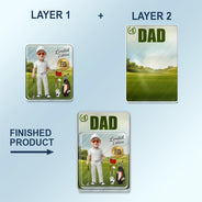 Custom Photo,Art Design,Gift For Father,Sport Dad,Golf,Playful,Photo - Toybox Figure - Custom Photo Toybox Figure Golf Dad Grandpa Limited Edition - Personalized Custom Shaped Acrylic Car Visor Clip