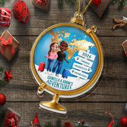 The Year We Visited Around The Globe - Personalized Custom Shaped Acrylic Ornament