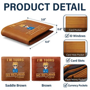 No Returns Or Refunds Flat Art Kids - Personalized Leather Wallet