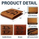 Minimalist Monogram Vintage Style - Personalized Leather Wallet