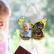 Sad,Memorial,Family,Gift For Grandparents,Parents,Gift For Sibling - Custom Photo I Am Always With You Memorial - Personalized Rainbow Suncatcher With Crystal Ball Prism