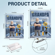 Gift For Husband,Gift For Yourself,Gift For Men,Gift For Father,Gift For Grandpa,Non-Eng,Photo - Toybox Figure,Playful - Custom Photo Toybox Figure Dad Grandpa Limited Edition - Personalized Vertical Rectangle Acrylic Plaque