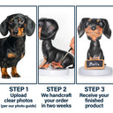 Pet Lovers,Pet Mom,Pet Dad,Cat Lovers,Cat Mom,Cat Dad,Dog Lovers,Dog Mom,Dog Dad,Happy - Custom Pet Bobblehead Full Body Figurine With Nameplate For Pet Moms Pet Dads - Personalized Bobblehead