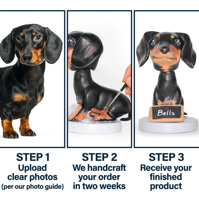 Pet Lovers,Pet Mom,Pet Dad,Cat Lovers,Cat Mom,Cat Dad,Dog Lovers,Dog Mom,Dog Dad,Happy - Custom Pet Bobblehead Full Body Figurine With Nameplate For Pet Moms Pet Dads - Personalized Bobblehead