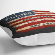 Gift For Father,Gift For Grandpa,Independence Day,Custom Text,Confident - Stars & Stripes US Flag American Dad Grandpa - Personalized Pillow