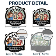 Gift For Bestie,Gift For Sisters,Gift For Women,Gifts For Colleagues,Funny - No One Will Ever Be As Entertained By Us As - Personalized Window Hanging Suncatcher Ornament