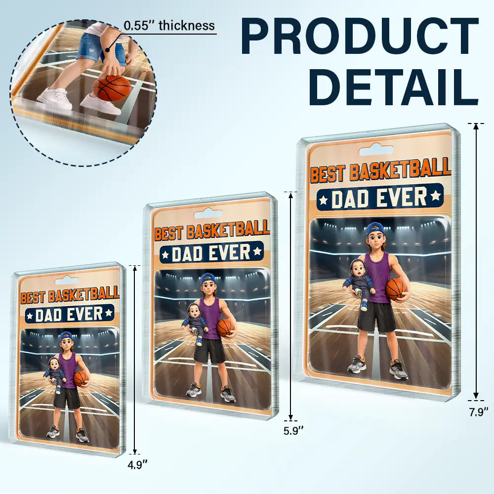 Gift For Husband,Gift For Yourself,Gift For Men,Gift For Father,Sport Dad,Dad's Hobby,Grandpa's Hobby,Basketball,Non-Eng,Photo - Toybox Figure,Playful - Custom Photo Toybox Figure Best Basketball Dad Ever - Personalized Custom Shaped Acrylic Plaque